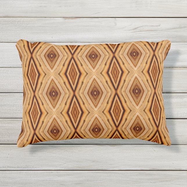 Coussin D'extérieur Motif du grain de bois (Devant)