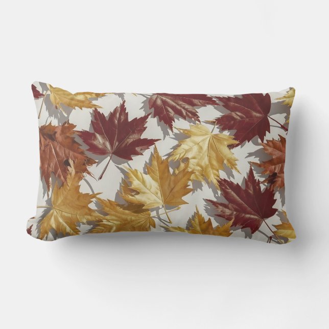 Coussin D'extérieur Motif feuille d'érable Brown d'or (Recto)