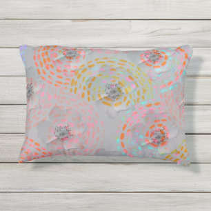 Coussin D'extérieur Motif fleuri coloré avec lignes graphiques pointil