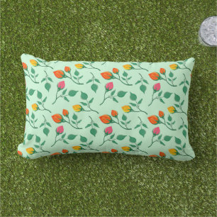 Coussin D'extérieur Motif floral avec fleurs roses colorées