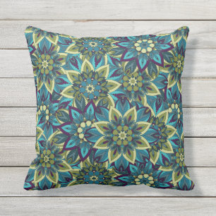 Coussin D'extérieur Motif floral ethnique abstrait coloré De de
