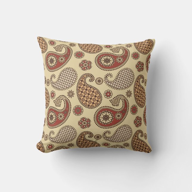Coussin D'extérieur Motif, marron, tan et beige (Recto)