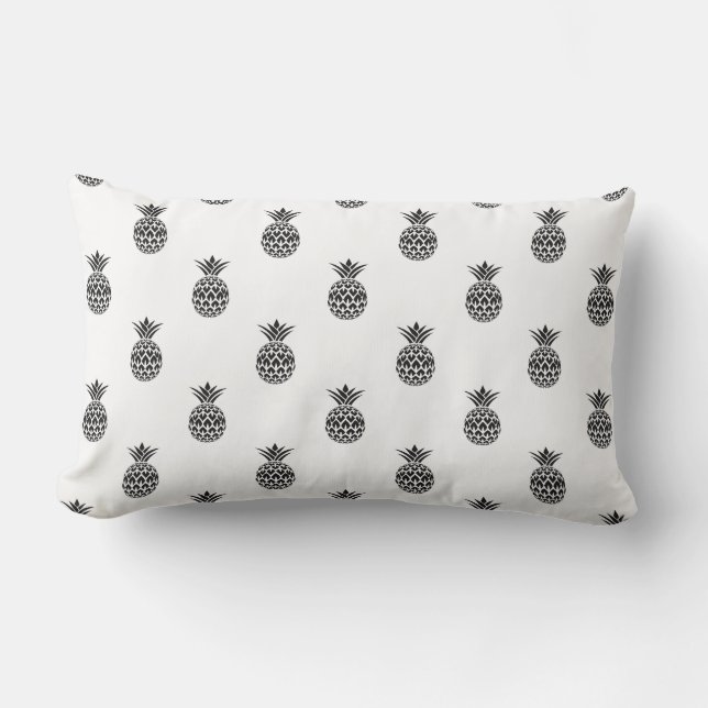Coussin D'extérieur Motif moderne noir blanc ananas extérieur (Recto)