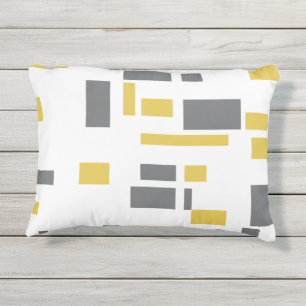 Coussin D'extérieur Motif moderne, simple, cool géométrique jaune gris