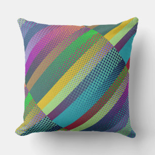 Coussin D'extérieur Motif pointillé de rayures coloré + vos idées