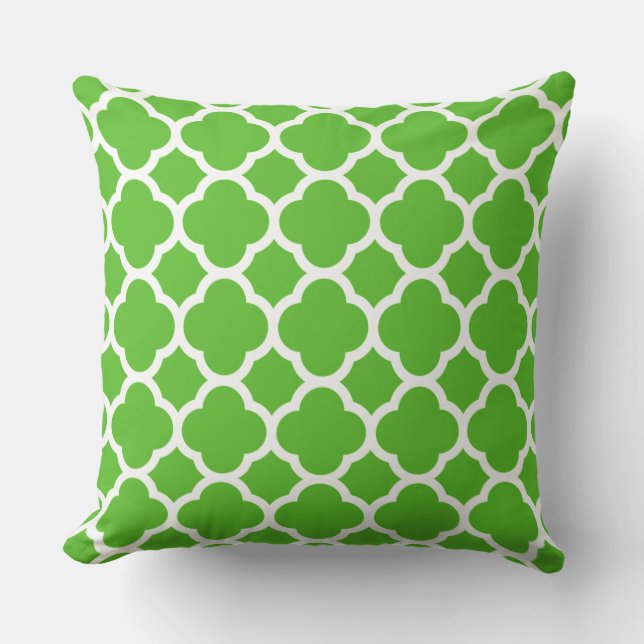 Coussin D'extérieur Motif Quatrefoil Lime Green tendance (Recto)