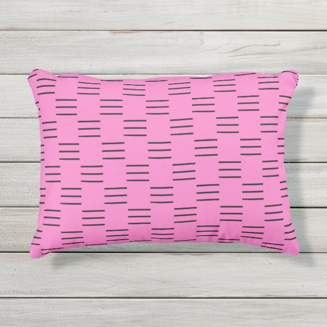 Coussin D'extérieur Motif rose avec rayures noires (Devant)