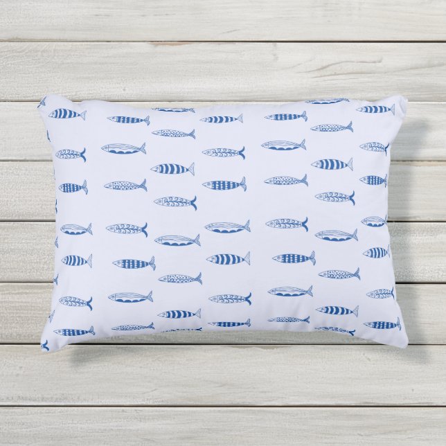 Coussin D'extérieur Motif Sardines (Devant)