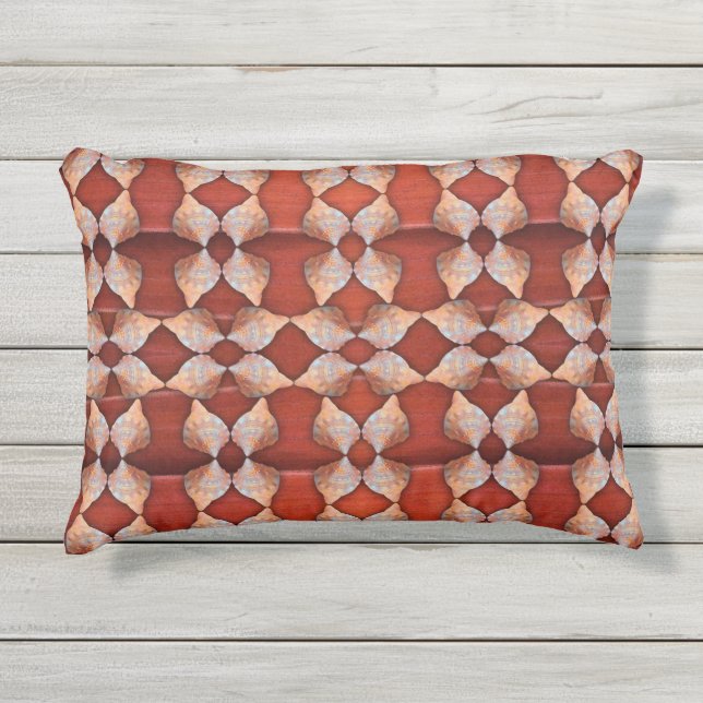 Coussin D'extérieur Motif Sea Shell, Rouge (Devant)