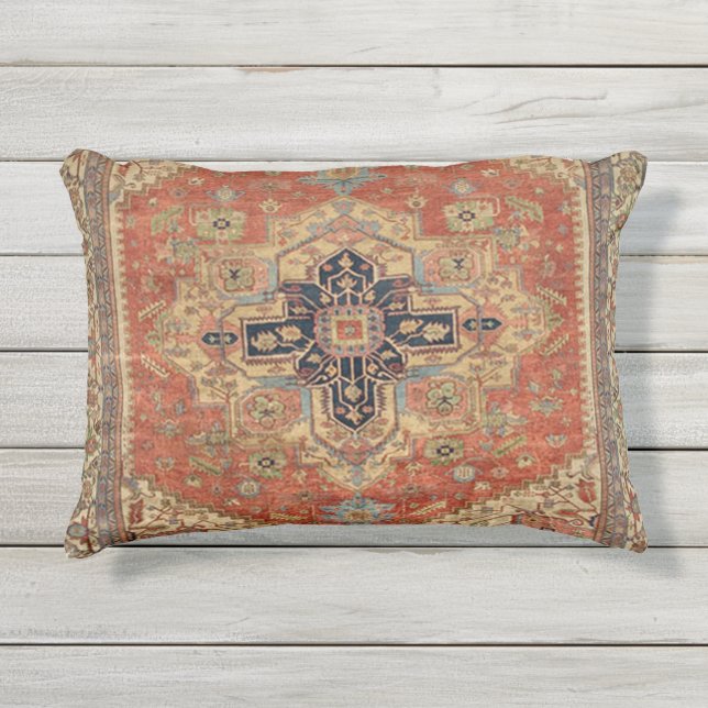 COUSSIN D'EXTÉRIEUR MOTIF VINTAGE SYMMÉTRIQUE PERSE (Devant)