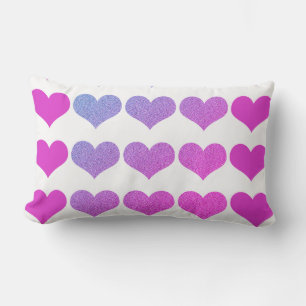 Coussin D'extérieur Motifs de coeur rose violet Parties scintillant Om