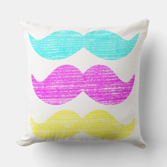 Coussin D'extérieur Moustaches de C M Y (style d'impression (Recto)
