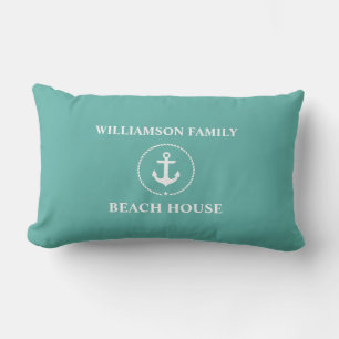 Coussin D'extérieur Nautique Nom de famille Beach House Extérieur