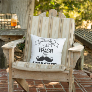 Coussin D'extérieur Ne pas jeter la pierre Mustache Retro Hipster Groo