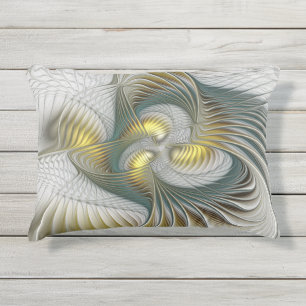 Coussin D'extérieur Nobly Golden Turquoise Imaginaire Fractal Art