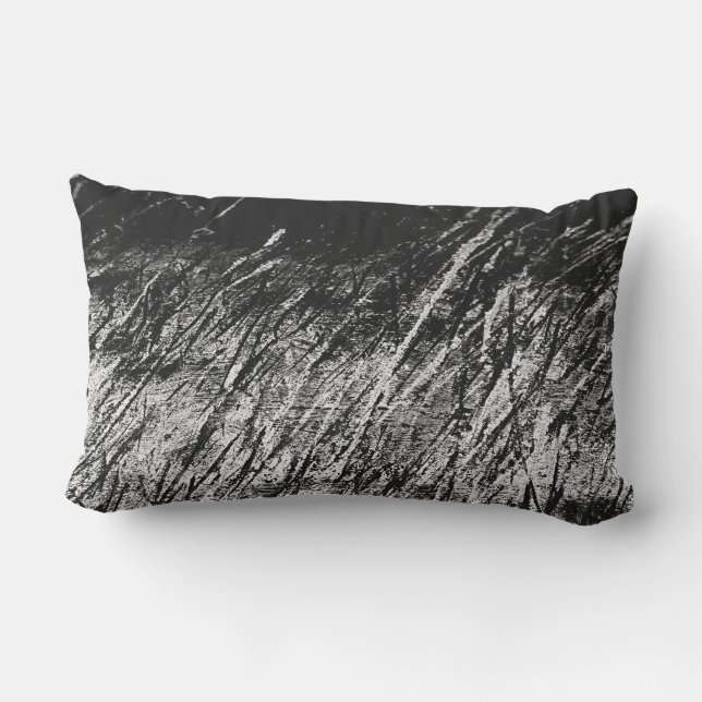 Coussin D'extérieur Noir et blanc Abstrait Art blanc (Verso)