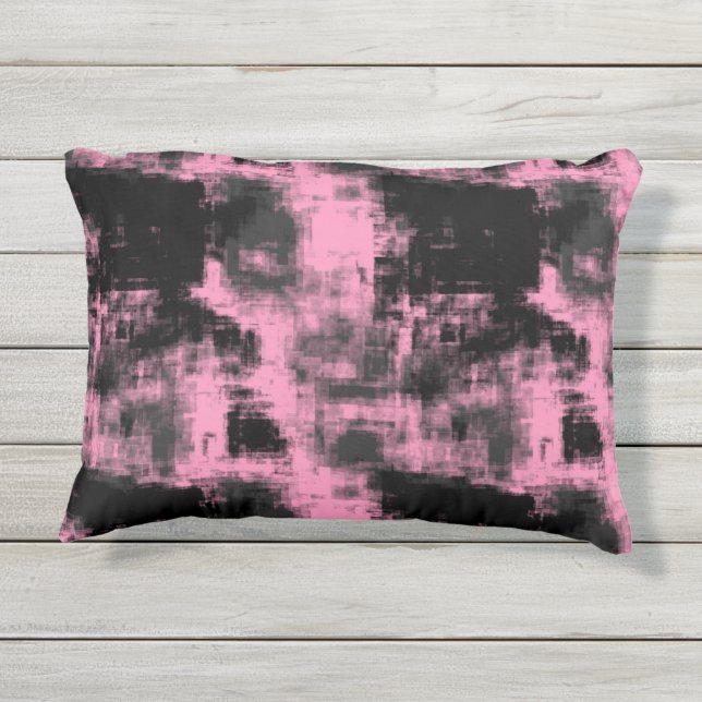 Coussin D'extérieur Noir rose et gris (Dos)