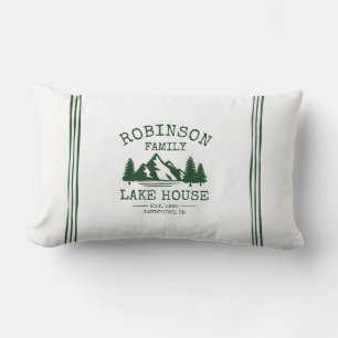 Coussin D'extérieur Nom de famille Lake House Forest Green Trees Outdo