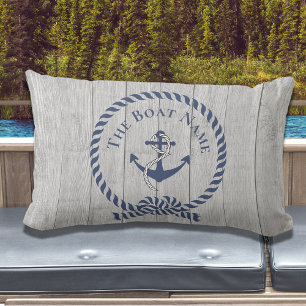 Coussin D'extérieur Nom de famille ou de bateau Marine Ancre corde Nau