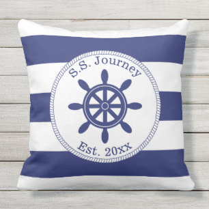 Coussin D'extérieur Nom du bateau à roue du capitaine nautique