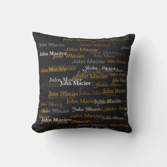 Coussin D'extérieur nom personnalisé, cool et typographie moderne (Recto)