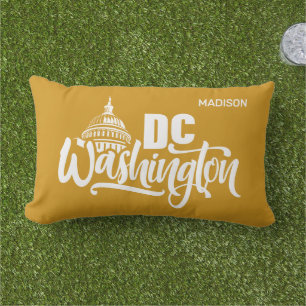Coussin D'extérieur Nom personnalisé & Couleur Washington DC
