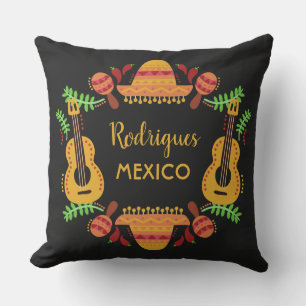 Coussin D'extérieur Nom personnalisé MEXICO Illustration lancer des or
