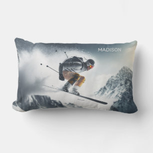 Coussin D'extérieur Nom personnalisé Skier de montagne