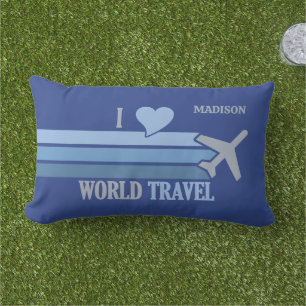 Coussin D'extérieur Nom personnalisé World Travel