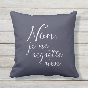 Coussin D'extérieur Non, textes français de chanson de Ne Regrette