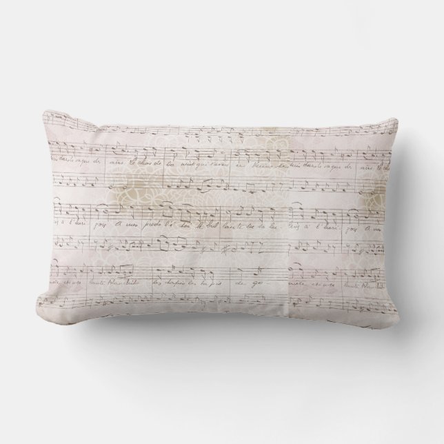 Coussin D'extérieur Notation musicale vintage (Recto)