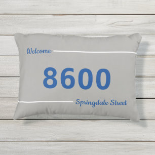 Coussin D'extérieur Numéros de maison gris et bleu Porche d'adresse de