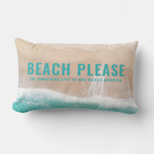 Coussin D'extérieur Offre de plage océanique été drôle typographie