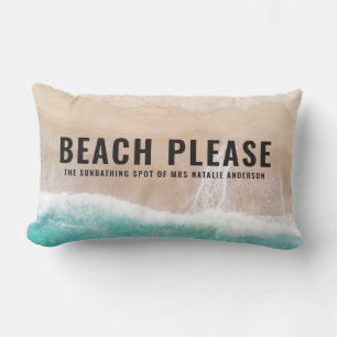 Coussin D'extérieur Offre de plage océanique été drôle typographie