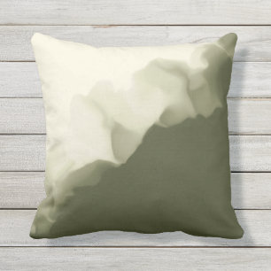 Coussin D'extérieur Olive vert et tang de fumée