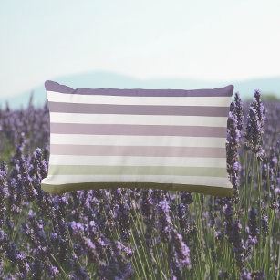 Coussin D'extérieur Ombre Lavender Field Stripes violet et vert olive
