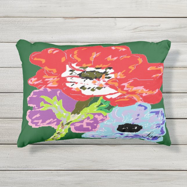 Coussin D'extérieur Oreiller Jeté Fleur Sauvage (Devant)