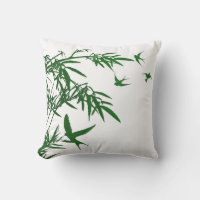 Orient Accent vert luxuriant Bambou et oiseaux avi