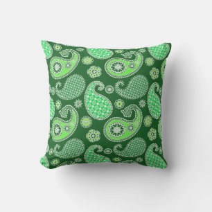 Coussin D'extérieur Paisley motif, Emerald et Jade Green