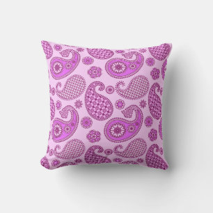 Coussin D'extérieur Paisley motif, orchidée et améthyste violet