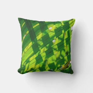 Coussin D'extérieur Palm Feuille Plaid Hawaiian Tropical Outdoor