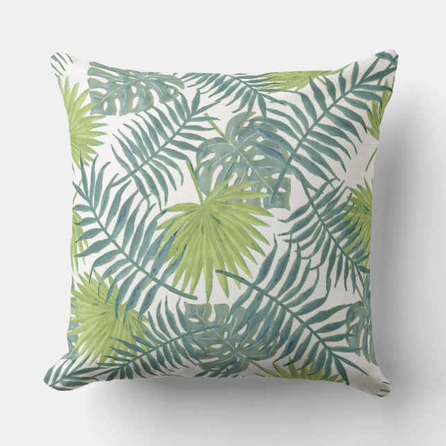 Coussin D'extérieur Palm Tree Fronds Peinture hawaïenne (Recto)