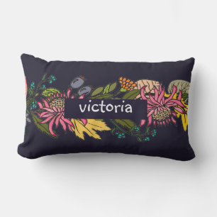 Coussin D'extérieur Panneau rouge rose et jaune de fleurs d'aster