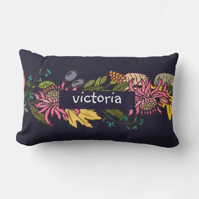 Coussin D'extérieur Panneau rouge rose et jaune de fleurs d'aster (Recto)