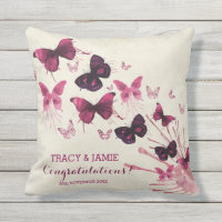 Papillons de rose d'aquarelle d'anniversaire de