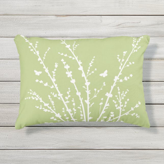 Coussin D'extérieur Papillons et branches minimaux Couleurs personnali (Devant)