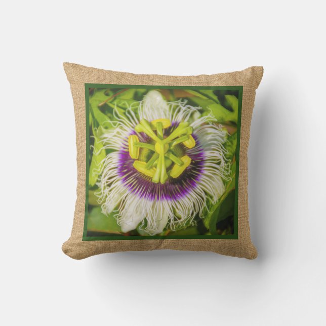 Coussin D'extérieur Passion Fleur Fruit Hawaiian réversible extérieur (Recto)