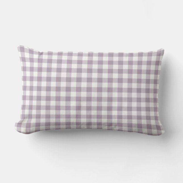 Coussin D'extérieur Pastel Purple En vichy Motif À damiers (Recto)