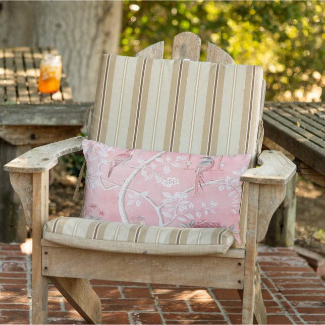 Coussin D'extérieur Patio Chinoiserie rose en extérieur (Chaise)