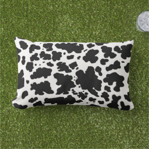 Coussin D'extérieur Peau de vache noire moderne Imprimer en extérieur